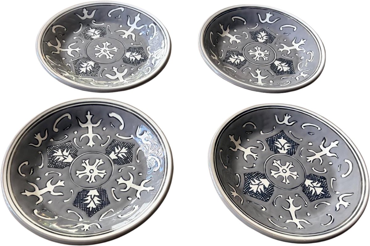 Set van 4 bordjes Nejma Gris Ø 21 cm | PB.NG.20 | Dishes & Deco