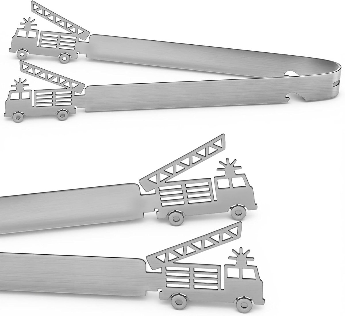 Roestvrijstalen Grilltangen voor Worsten - Perfecte Grillaccessoires voor Mannen, Vader en Grootvader - Geschikt voor Feesten en Tuin, Vaatwasmachinebestendig, Zilver