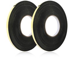 Isolatiefolie voor ramen en deuren, 2 rollen zelfklevende schuimafdichting, geluids- en warmte-isolatie, 10 mm x 2 mm, 10 m lang