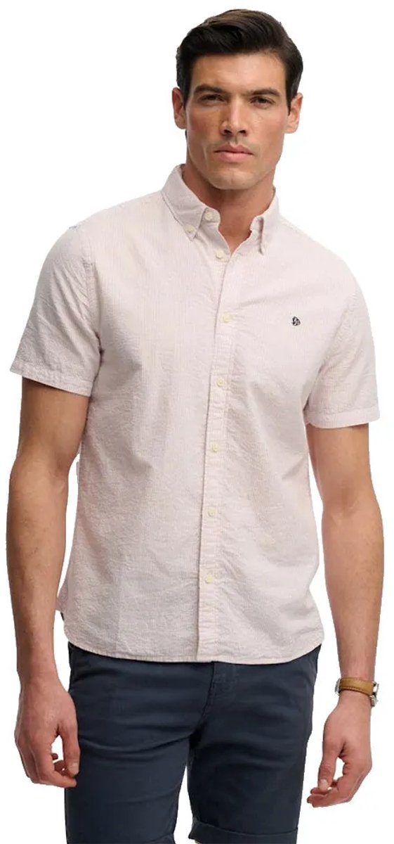 Superdry Classic Seersucker Overhemd Met Korte Mouwen 3XL Man Creme
