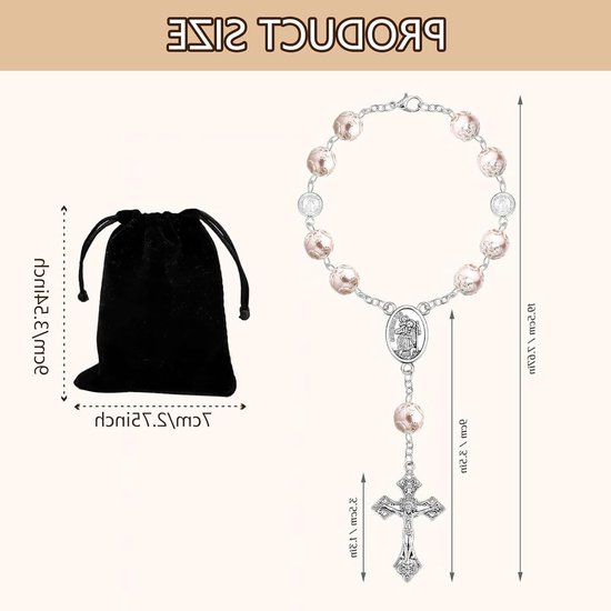 Christophorus Achteruitkijkspiegel Hanger, Geluks Pendant voor Auto, Decoratie voor Achteruitkijkspiegel, Bijbel Cadeau voor Gelovigen, Roze Kleur — afbeelding 5