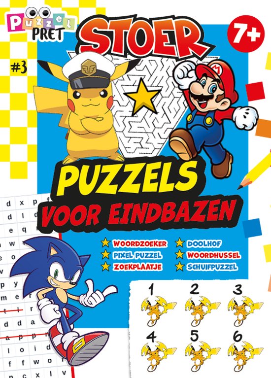 STOER Puzzelpret 3 - Puzzelboek - Puzzelboek Kinderen - Puzzelboeken - Sudoku Kinderen - Vakantieboek - Zomerboek - Doeboek - Puzzelen - Puzzels - Puzzel - Puzzel boek - Speelgoed - Knutselen - DIY - Breinbreker - Speelgoed Jongens - Raadsels