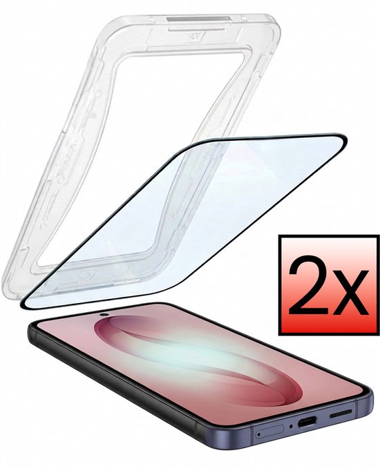 Deux protecteurs d'écran hybrides, cadre d'installation et smartphone.
