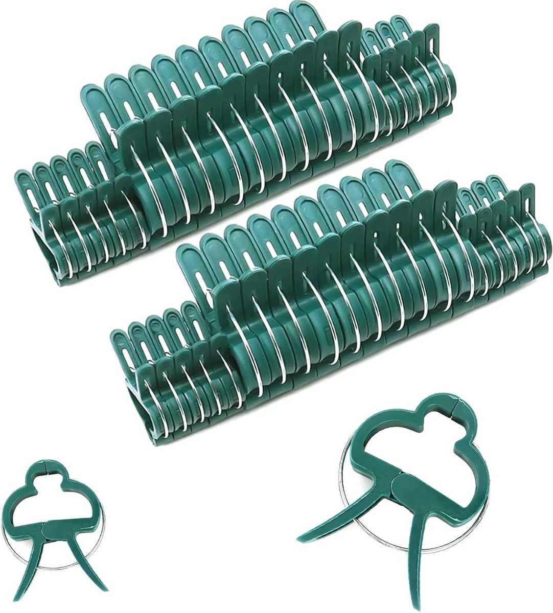 60 Stuks Plant Clips voor Tuinieren, Ondersteuning voor Klimplanten, Plantbevestigingen in 2 Maten (30 Groot + 30 Klein)