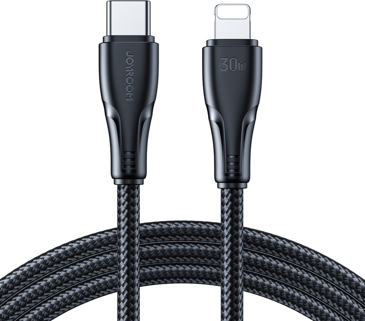 Kleine USB C naar Lightning Kabel - 0.25m - Snellader - Zwart