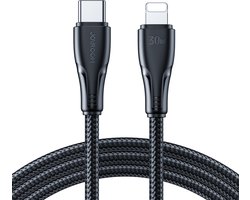 Kleine USB C naar Lightning Kabel - 0.25m - Snellader - Zwart