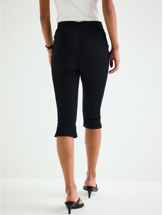Next - Dames - Cropped jersey denim caprilegging - Zwart