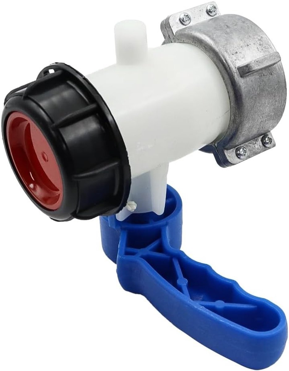 Adapter voor IBC Tank met Uitlaatklep en Afsluiter - Accessoires voor 62mm Afvoer, Regenwateropvang en Canisters