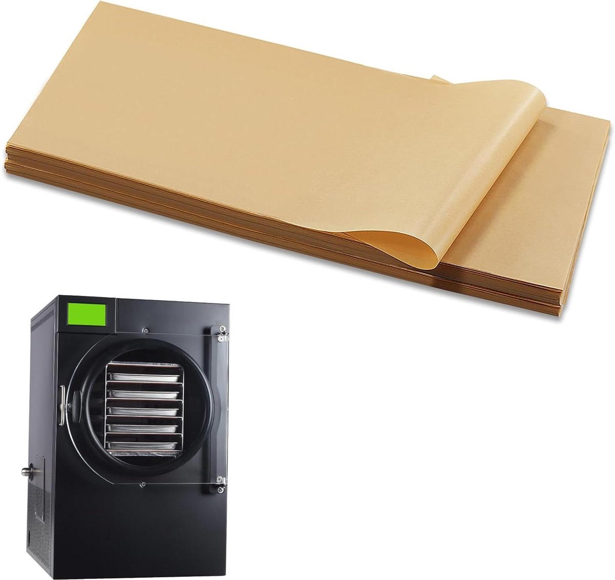 Perkamentpapier Vellen - Vriesdroger Bakmatten - Vriesdroger Reinigen - Voorgesneden Vellen - 400 Stuks - Bruin