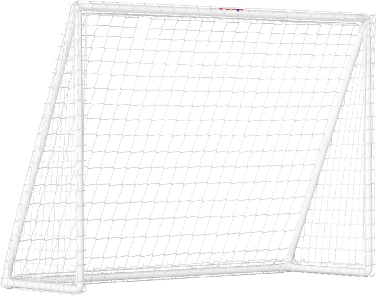 Voetbaldoel met Robuust Net – Kunststof Frame met Haringen – 240 x 90 x 180 cm / 94,5 x 35,4 x 70,9 inch – Wit