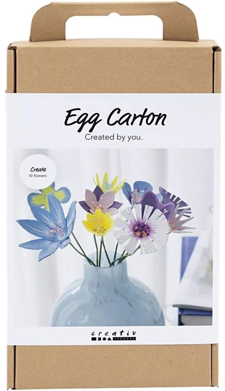 Creativ Company knutselset bloemen eierdozen pastelkleuren duurzaam.