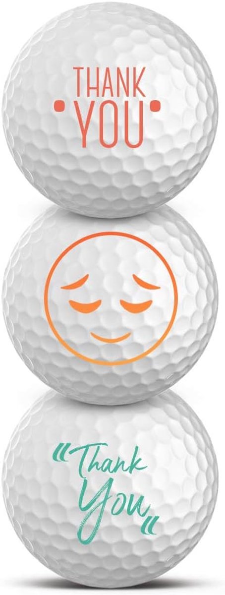 Golfballen Set - Golfgeschenken Dank U - Cadeau Geven - Bedank Motieven - 3 Stuks - Wit — afbeelding 2