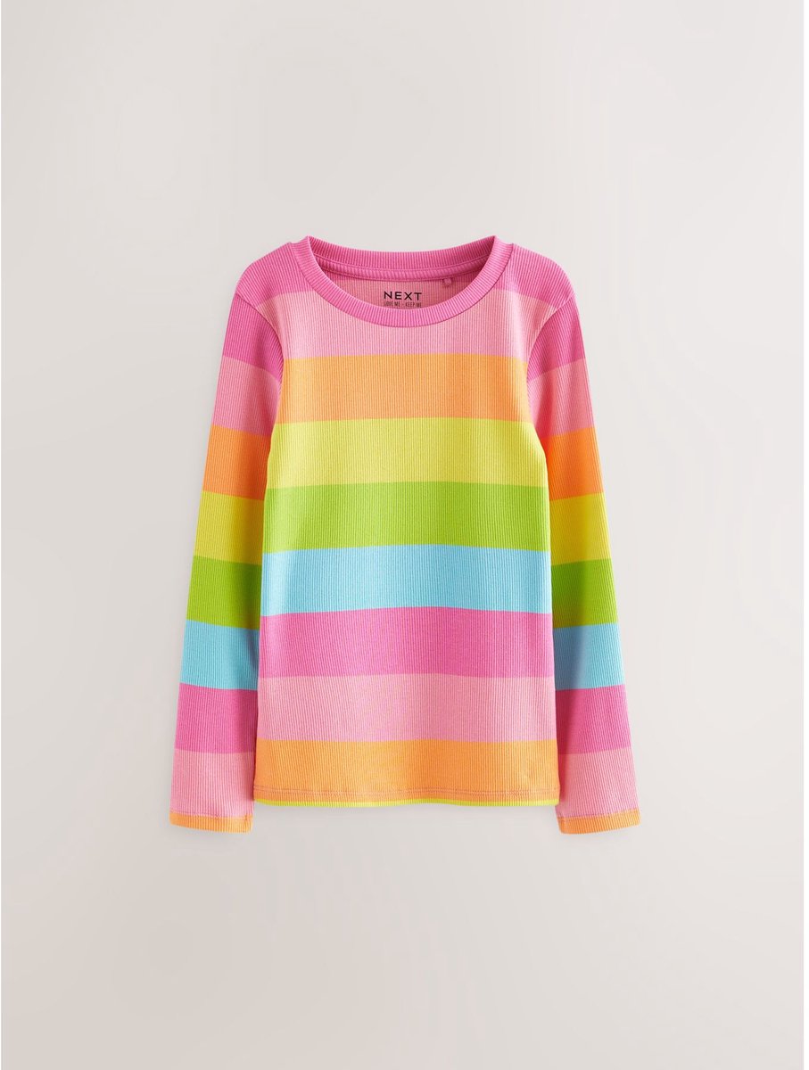 Next - Meisjes - Geribbelde top met lange mouwen - Roze