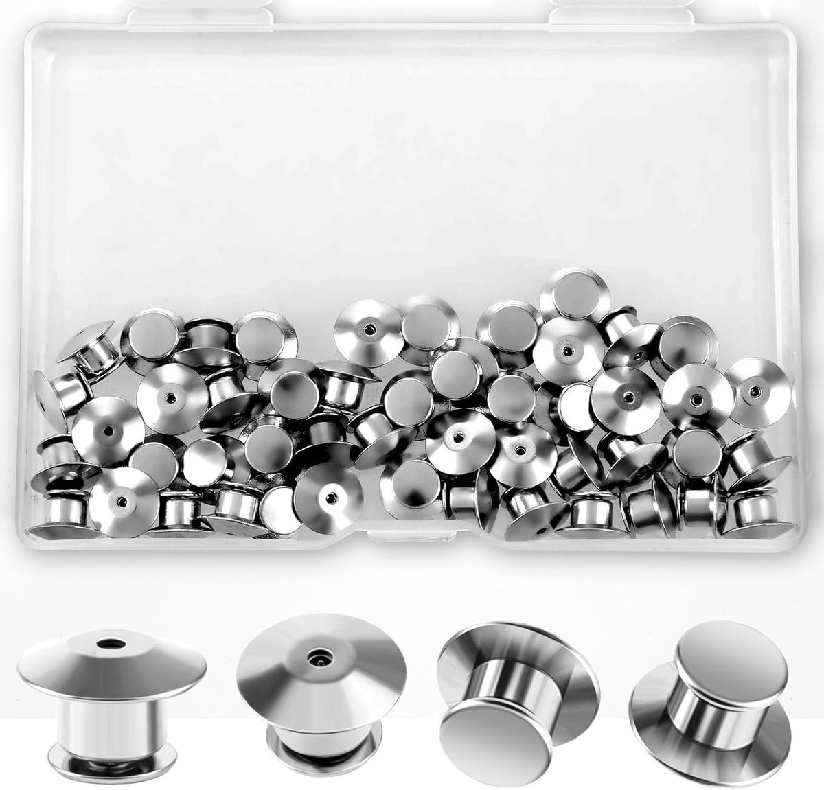 50 Stuks Retaining Pin Backs - Locking Pin Opslag, Metalen Pin Sloten voor Broches en Emblemen, Ideaal voor Lapel Pins en Accessoires