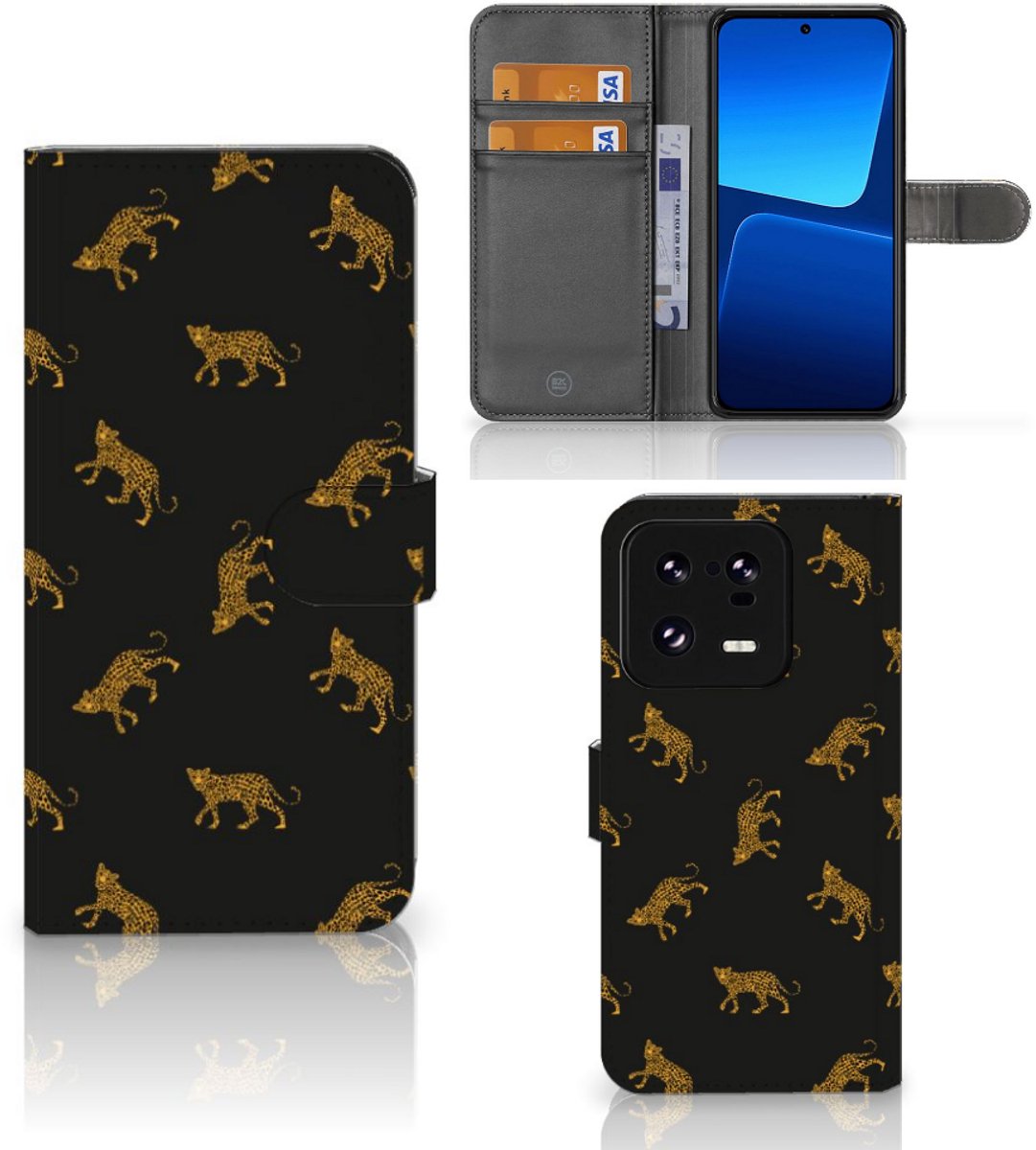 Telefoonhoesje met Pasjes voor Xiaomi 13 Pro Leopards