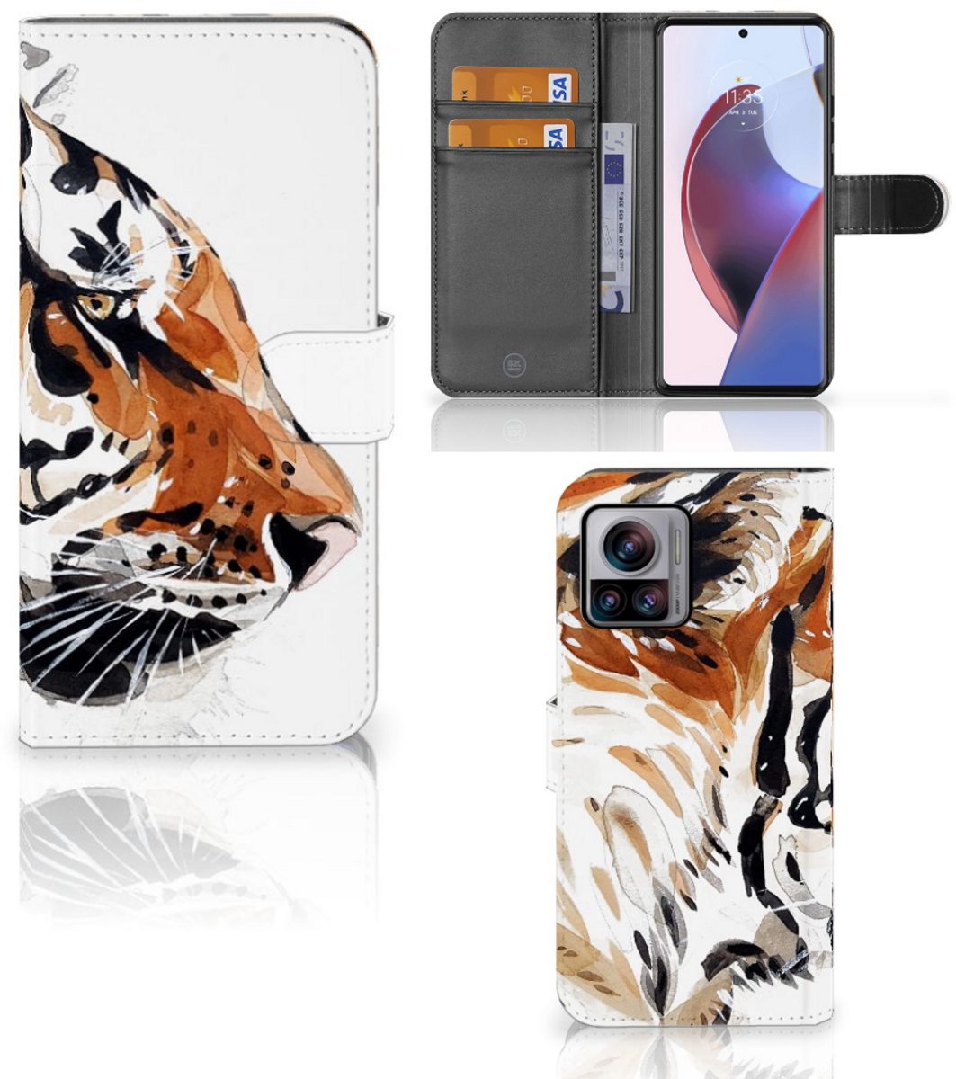 Hoesje Motorola Edge 30 Ultra Watercolor Tiger