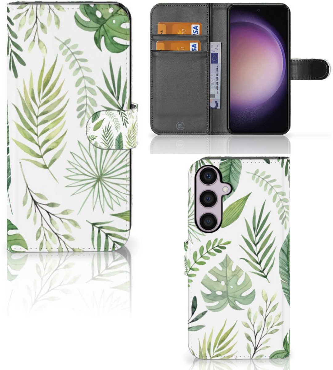 Boekhoesje voor Samsung Galaxy S24 Plus Hoesje Leaves