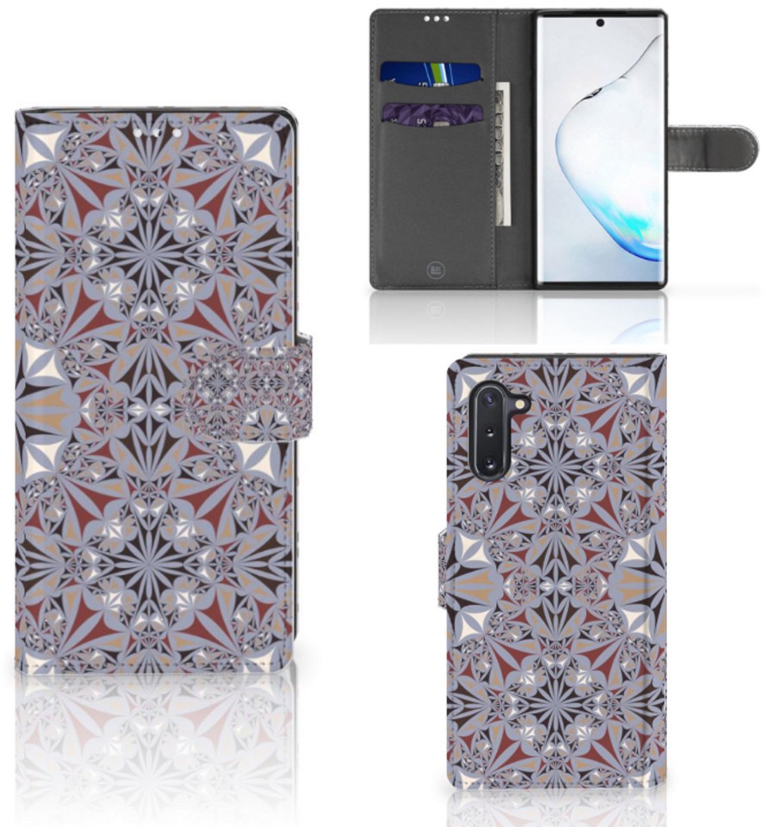 Samsung Galaxy Note 10 Bookcase Flower Tiles