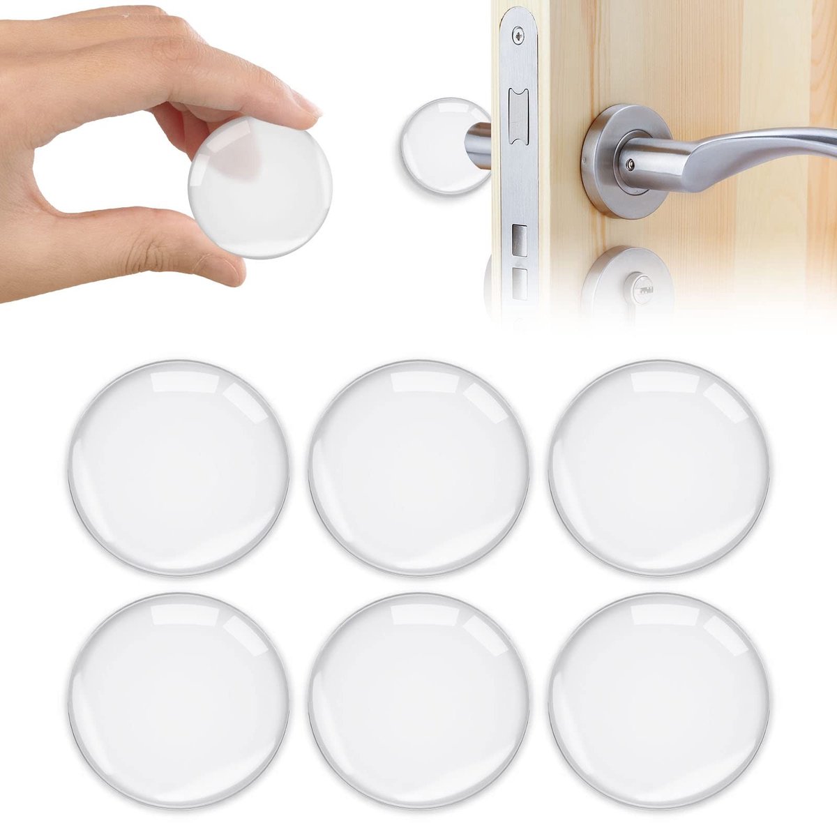Allecto - Elastische Buffers - Deurbuffers - Geluidsdempende Pads - Transparant - Rubberen Voeten - Ideaal voor Deuren en Meubels - Set van 6