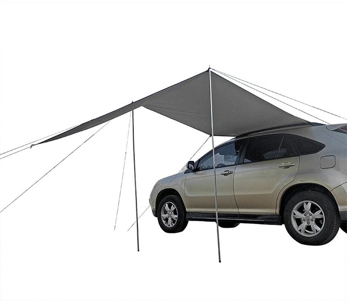 MTTProducts - Voertuigluifel - Auto Zonnescherm - Waterdicht en UV-bestendig - Grijs - Perfect voor Kamperen - Ideaal voor SUV's en Auto's