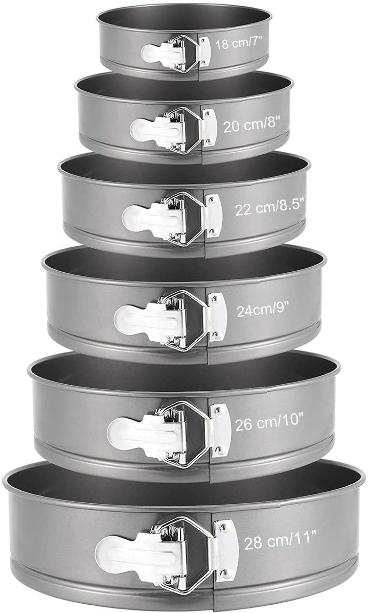 NTHProducts - Cake Tin Set - Bakvormen - Hoogwaardige kwaliteit - 4, 7, 8, 9, 10, 11 Inch - Nonstick - Geschikt voor het bakken van taarten