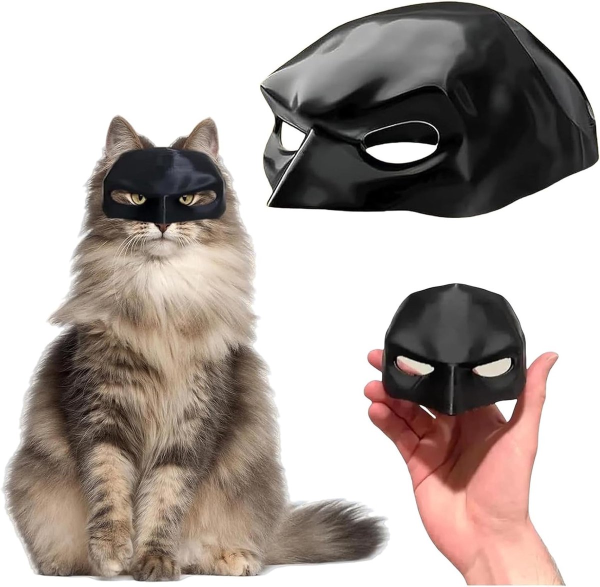 Batman Kostuum voor Katten - Cosplay Accessoires voor Halloween en Feestdagen - Kattenmasker en Kostuums