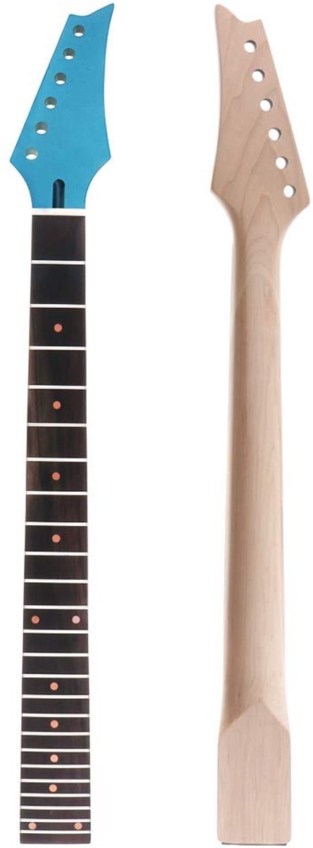 Allecto - Elektrische Gitaar Hals - Esdoorn Palissander - 24 Fret - Blauw - Vervangingsonderdelen - Geschikt voor Gitaar