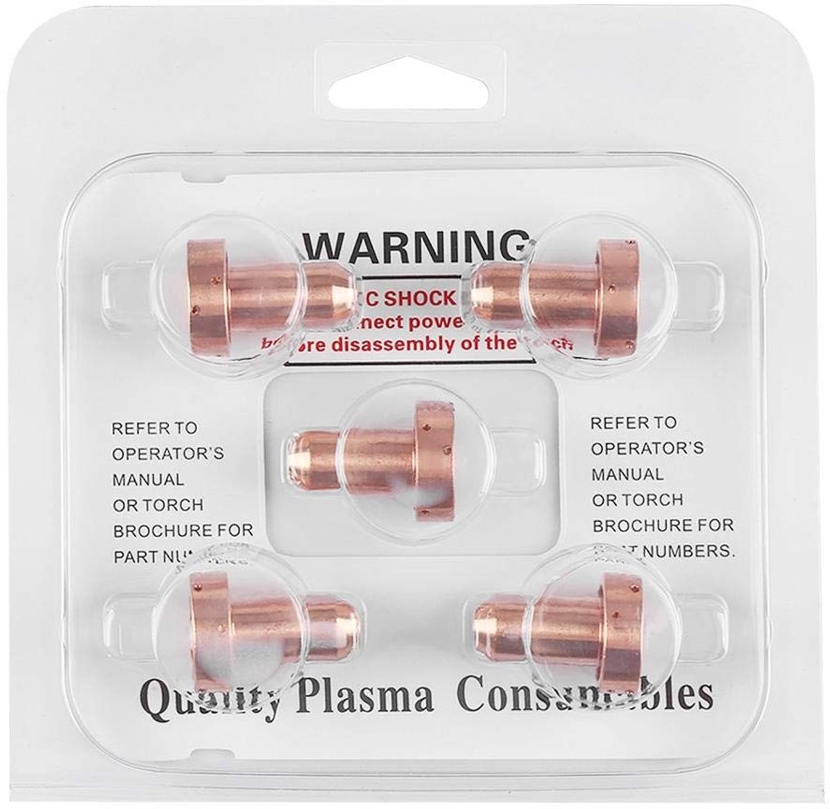 Allecto - Plasma nozzles - Plasma cutting nozzles - 5-pack - 40A - Geschikt voor SL60/100 - 1.7cm diameter - 5 stuks