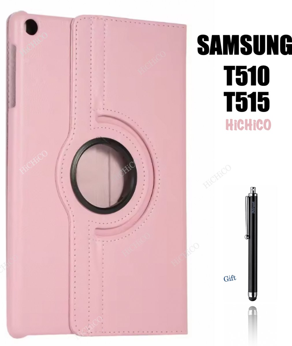 HiCHiCO® Tablet Hoes Geshikt voor Samsung Galaxy Tab T510 Hoesje Rose Goud - Samsung Galaxy Tab T515 Hoesje met Stylus Pen
