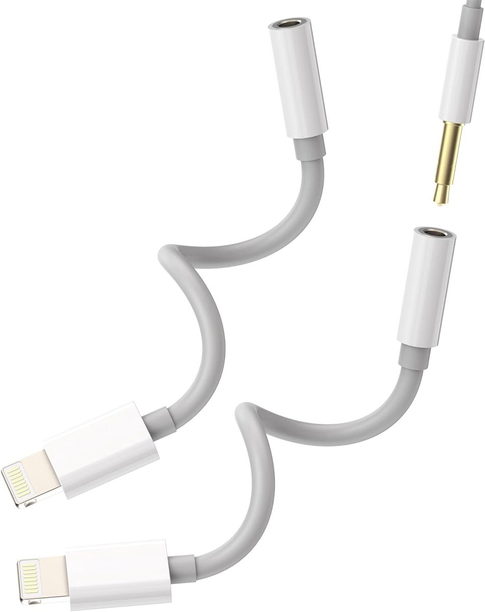 3.5mm Jack Adapter voor Oordopjes en Microfoon - AUX Kabel voor iPhone en iPad - Audio Connector en Converter voor Hoogwaardige Geluidskwaliteit