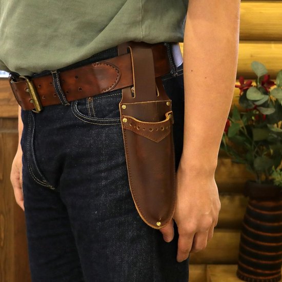 Leren Tuinmes Holster voor Snoeischaren en Tuingereedschap - Handige Scheidingstassen voor Tuinliefhebbers — afbeelding 4