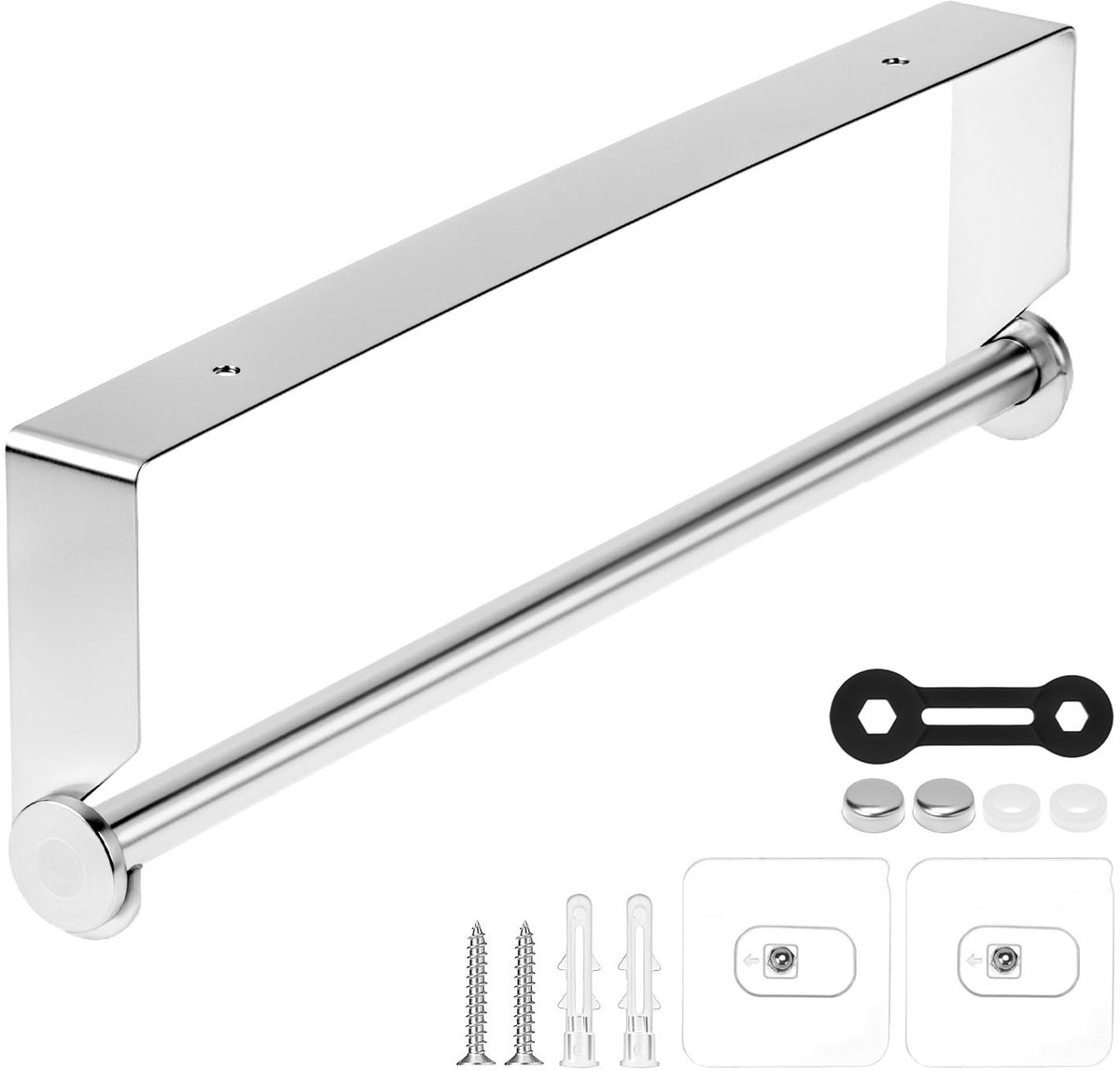 NTHProducts - Keukenrolhouder - Onderkast Bevestiging - Paper Towel Holder - 33 cm - Geschikt voor Keuken en Badkamer