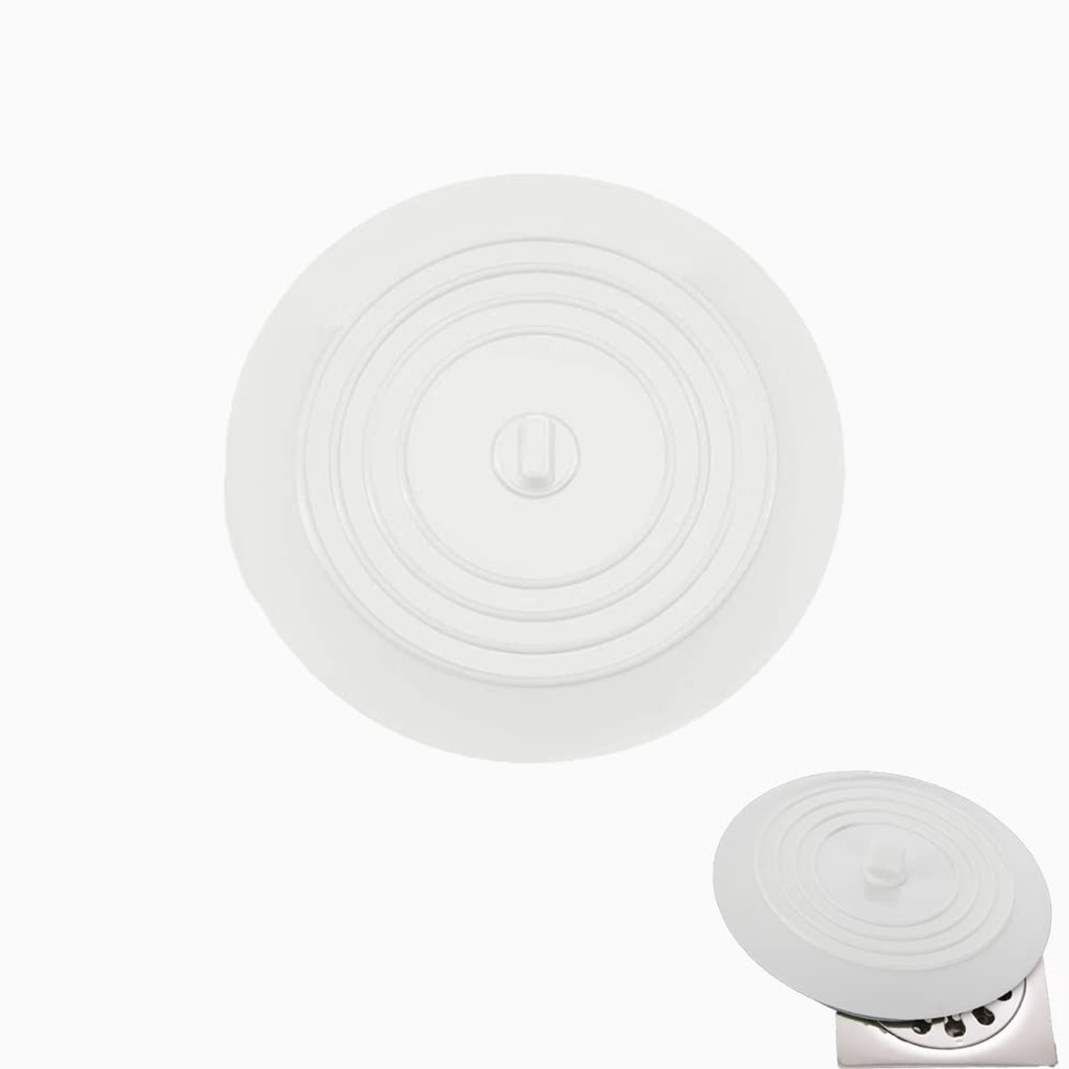 NTHProducts - Silicone Rubber Drain Stop - Universele Afvoerstopper - 15.5 cm - Wit - Waterbesparend - Geschikt voor Keuken en Badkamer - Perfect voor