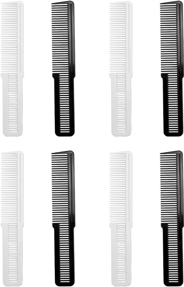 8-delige Zwarte Barber Combs - Perfect voor Haarstyling en Knippen