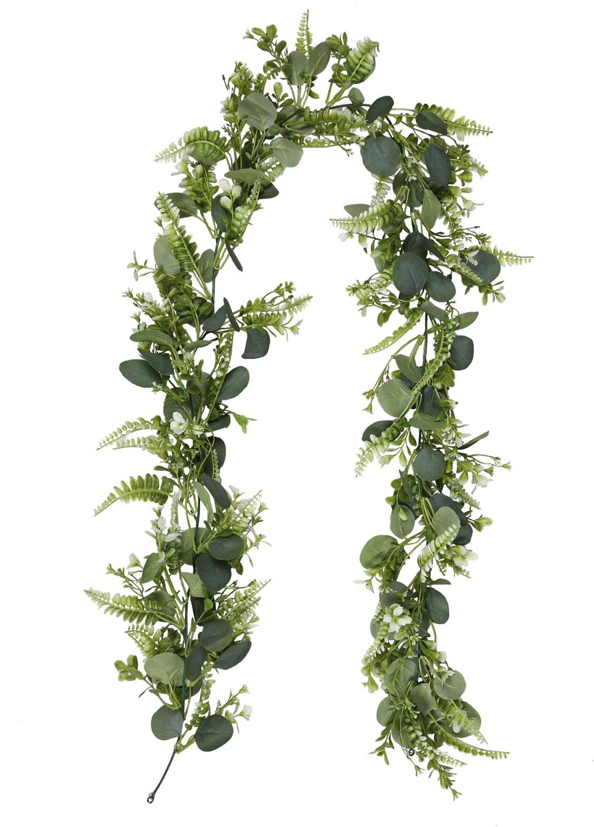 NTHProducts - Eucalyptus - Kunstplanten - Decoratie voor huwelijk en evenementen - 180 cm - Groen - Eucalyptus en Perzisch gras - Perfect voor tafeldec...