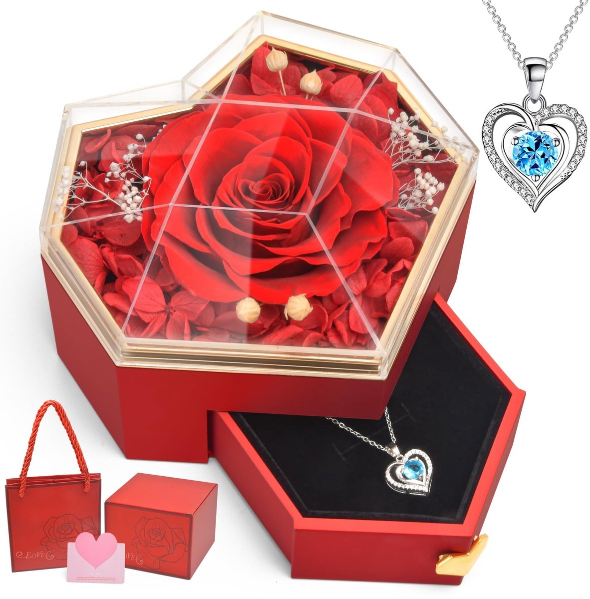 NTHProducts - Bewaarde Roos - Perfecte Cadeau - Romantisch - Rood - Bloemen - Voor Vrouwen - Cadeau voor Moederdag - Uniek