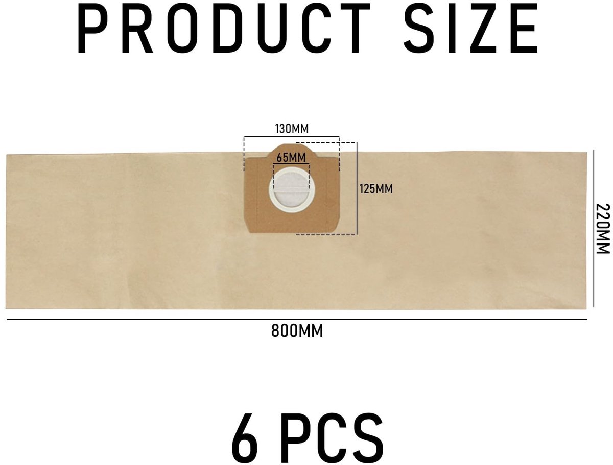NTHProducts - Vacuum Bags - Stofzuigerzakken - 6 Stuks - Lichtbruin - Papieren Filters - Geschikt voor Kärcher WD4