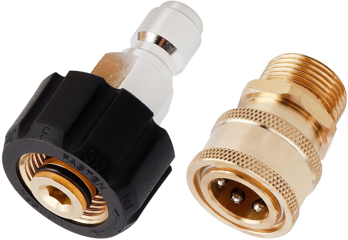 NTHProducts - Drukreiniger Adapter Kit - M22 14mm naar 3/8 Inch - Snelle Koppeling - Corrosiebestendig - Voor Hogedrukreinigers - Handig voor Tuin en Auto