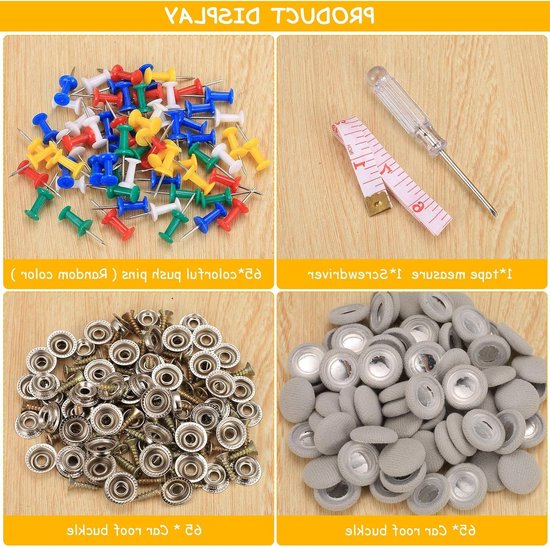 Dak Reparatie Kit - Hemel Snap Set - Voertuig Herstel - Gecoate Metalen Basis - 65 Stuks Set - Grijs — afbeelding 3