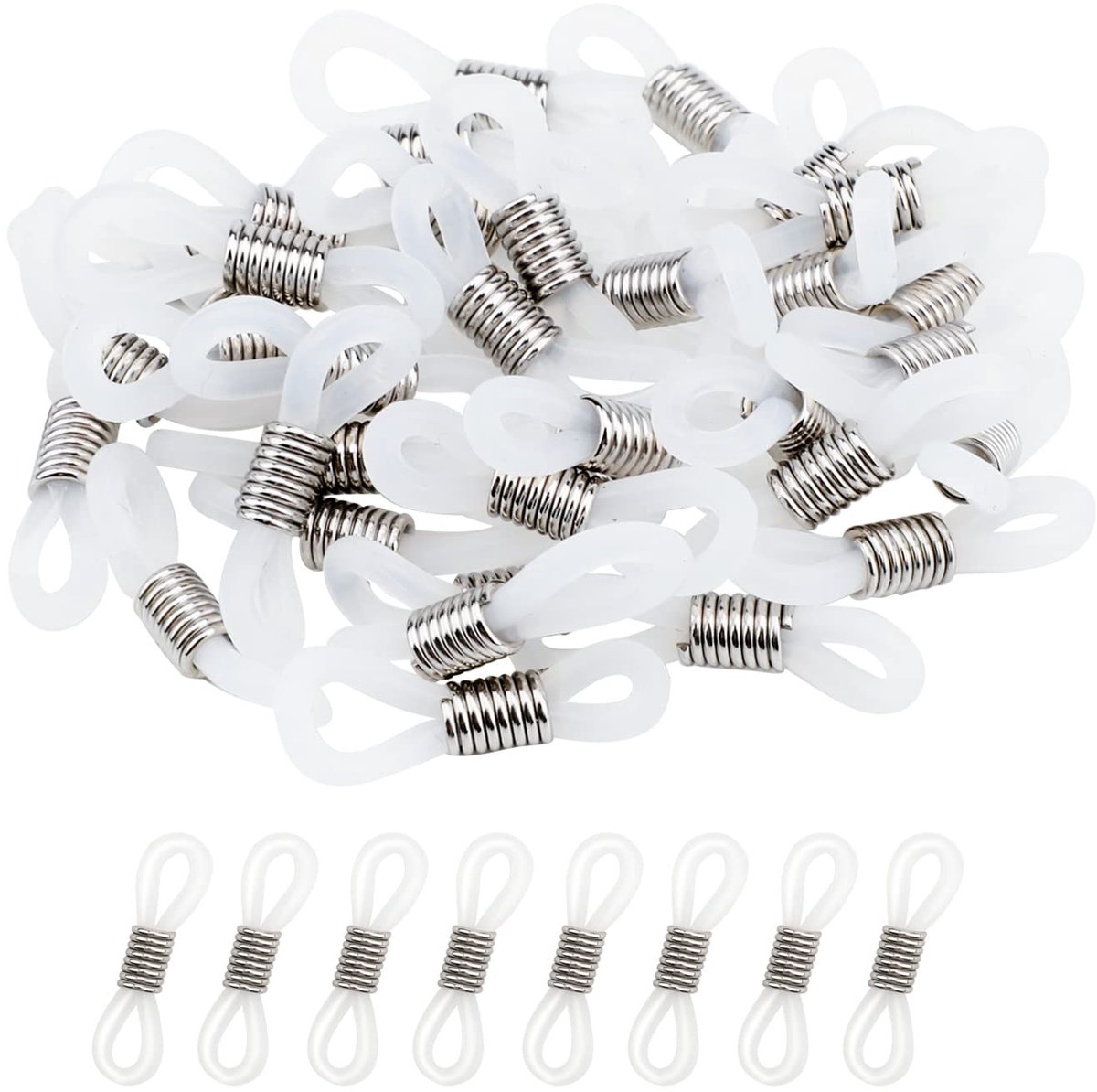 Shopcentral - Brilketting - Rubber Loops - 40 Stuks - Zwart - Duurzaam en Flexibel - Geschikt voor Diverse Brillen - Retro Stijl