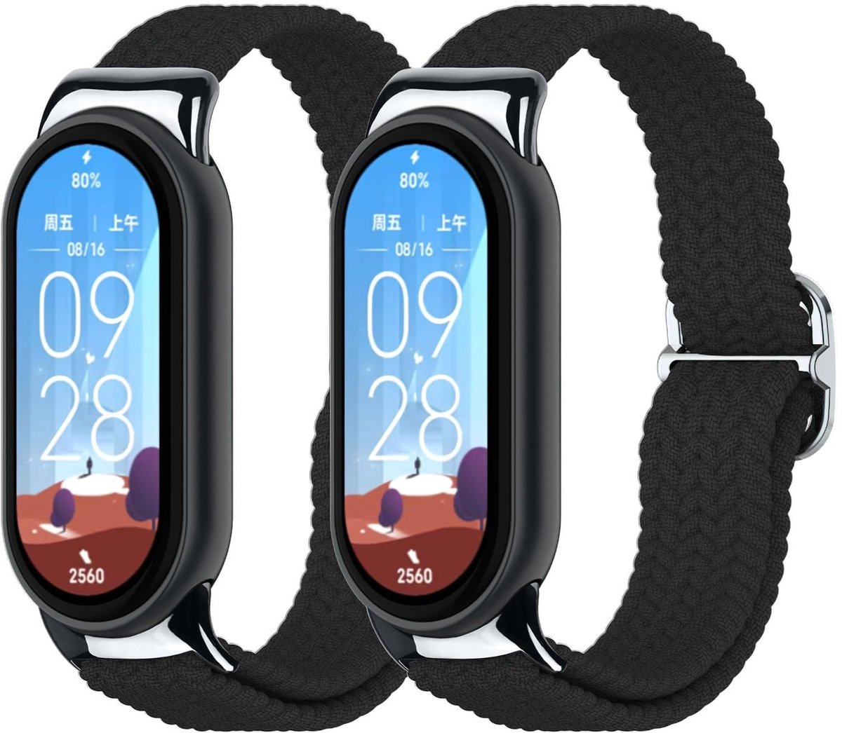 MTTProducts - Nylon Loop Straps - Compatibel met Xiaomi Smart Band 8/9 - Ademend en Comfortabel - Elastisch Nylon - Verstelbare Vervangband - Geschikt ...