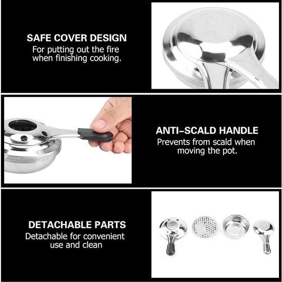 Jhubersproducts - Mini Alcohol Fornuis - Draagbare Brander - Roestvrij staal - Outdoor Koken - Camping Fornuis - Ideaal voor Buitenactiviteiten van Jhubersproducts — afbeelding 5
