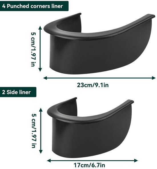 Dailygoody - Biljarttafel Pocket Liner - Vervangingsset - Zwart - Hoogwaardig Rubber - 6 Stuks - Geschikt voor Pooltafels - 5 cm Hoogte van Merkloos — afbeelding 3
