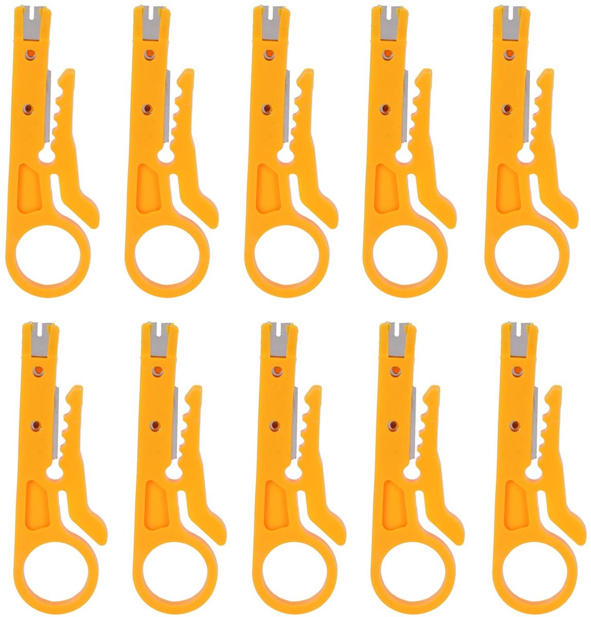 Dailygoody - Netwerkkabelstripper - Mini-draadstripper - Veilig en gemakkelijk in gebruik - Geel - Geschikt voor CAT-5, CAT-5e, CAT-6 - Handgereedscha
