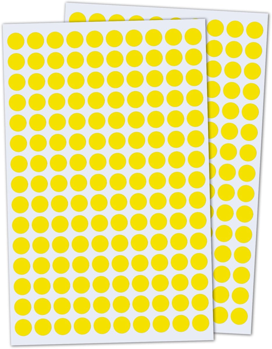 SVGCommerce - Ronde Stickers - Zelfklevende Puntstickers - Geel - 10mm - 15.000 Stuks - Ideaal voor Labels - Geschikt voor Papier en Hout