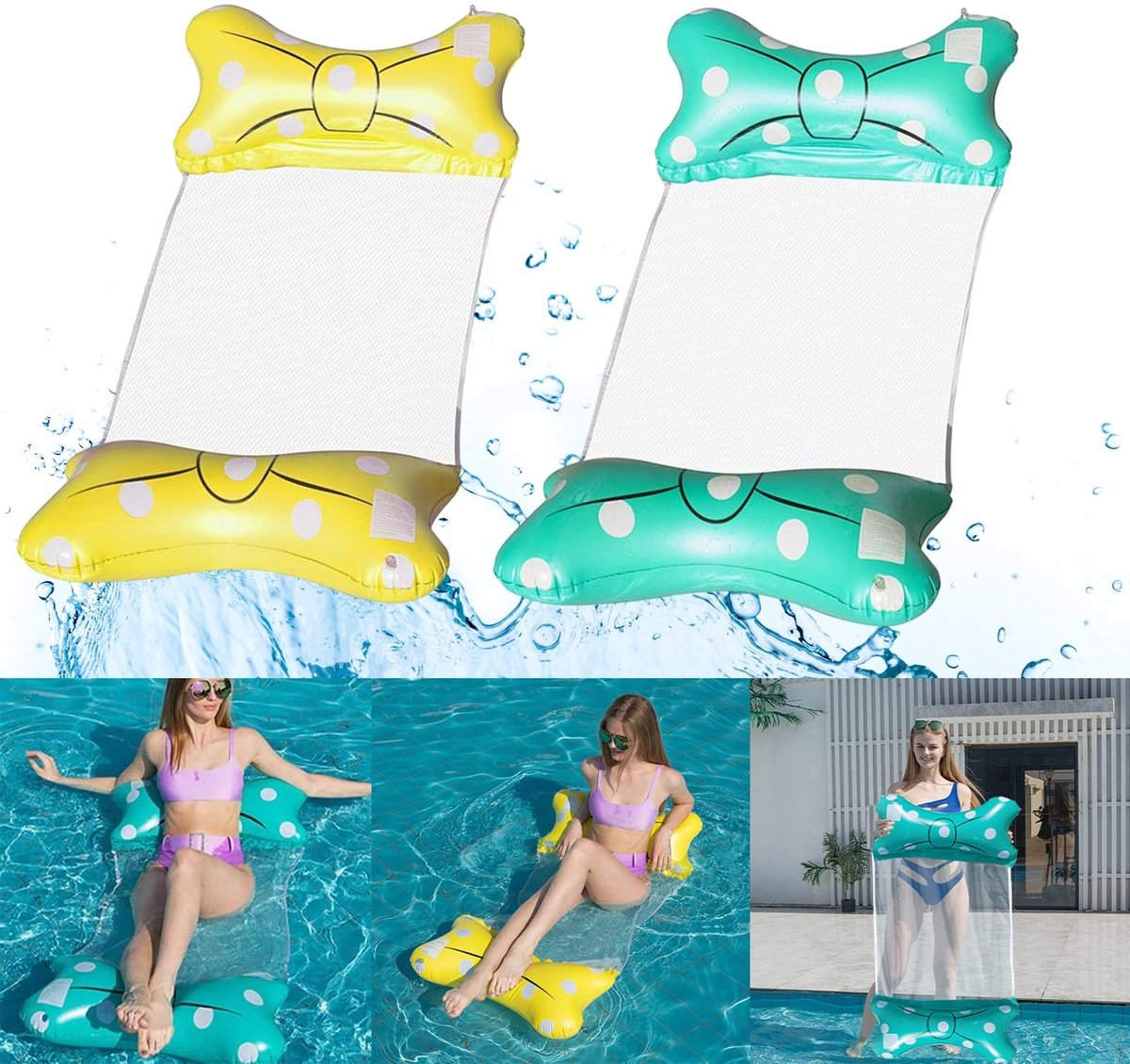 Dailygoody - Opblaasbaar zwembed - Waterhangmat - 4-in-1 loungestoel - Draagbare zwemmat -