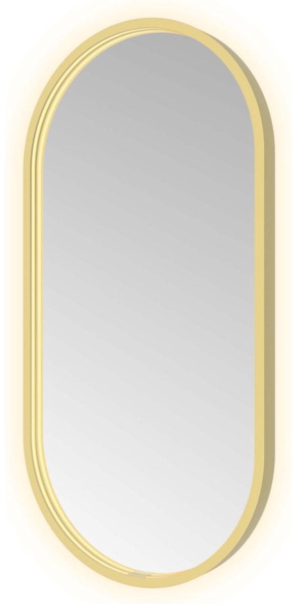 Hotbath &More Mirrors Oval LED Badkamerspiegel - Ovaal - 80 x 40 cm - Geborsteld Messing Pvd