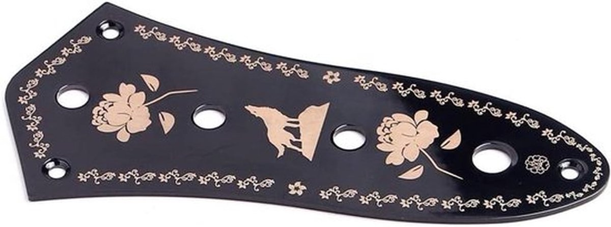 Jazz Basgitaar Control Plate - Switch - zwart - patronen - jazz basgitaren - zwart model.