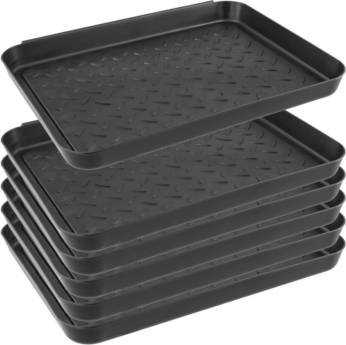 Set van 6 Plastic Schoenafvoertafels, 35 x 27,5 x 3 cm, Multifunctionele Schoenmat en Drainer voor Schoenen en Laarzen, Ideaal voor Organisatie en Drooghouden