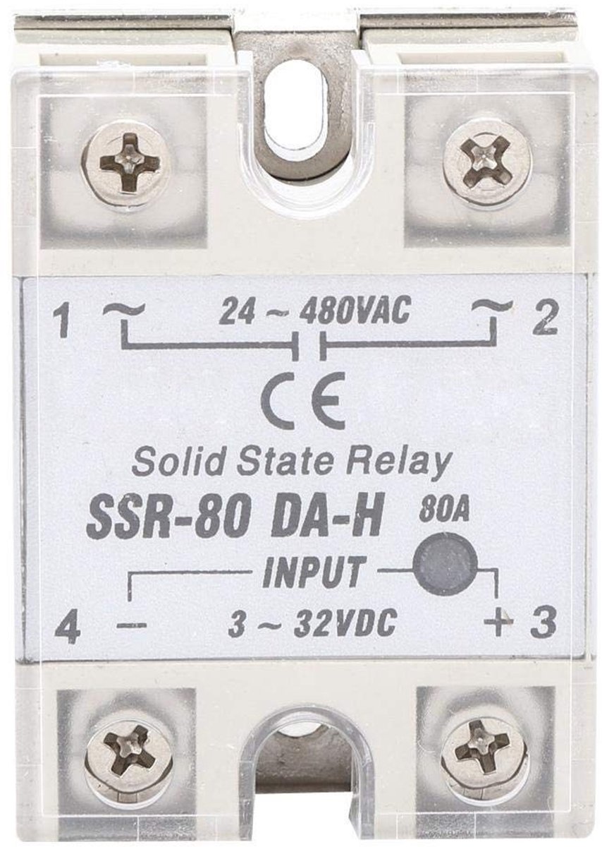 Dailygoody - Halbleiterrelais - SSR-Relais 80A - Hoogwaardige prestaties - Aluminium koelplaat - Berührungslosem Schalter - Stabiele DC-AC steuringsme...